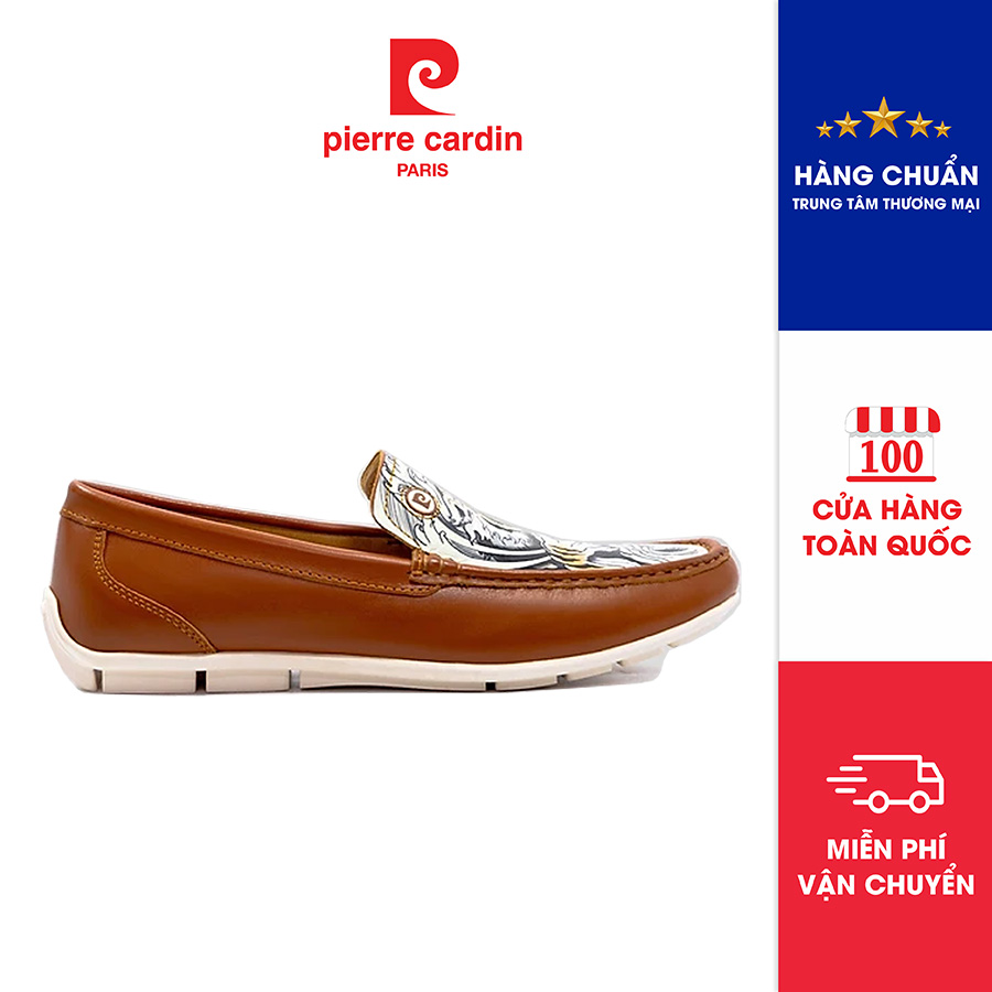Giày Lười Da Nam Pierre Cardin Pcmfwl 518 Với Họa Tiết Hổ Độc Đáo, Đế Cao Su Chống Trượt - Vàng Gold - 39