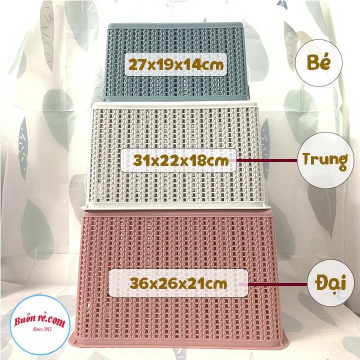 Rổ đan mây đựng đồ đa năng 3 size nhựa Việt Nhật , Giỏ đựng quần áo, dụng cụ nhà bếp -br01262