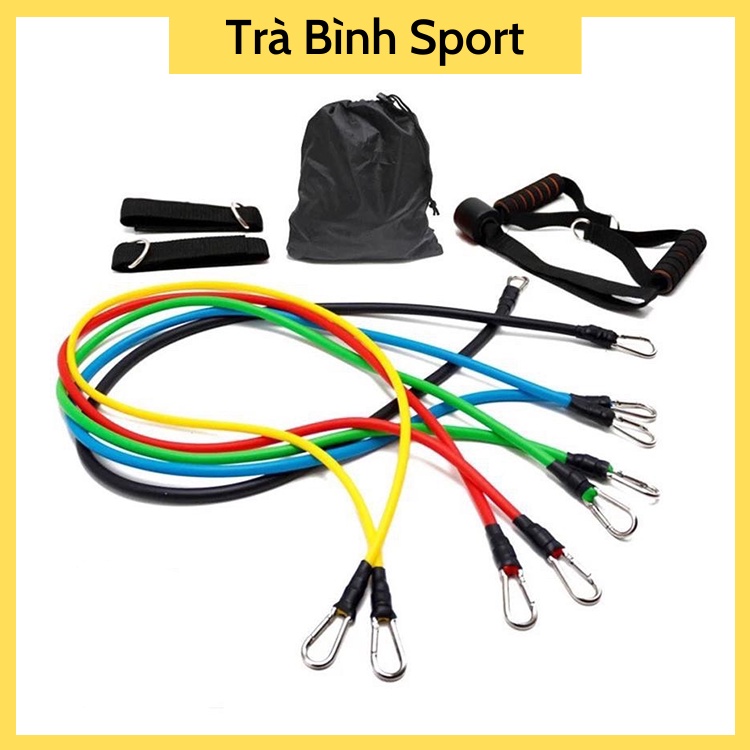 Bộ 5 dây ngũ sắc đàn hồi kháng lực tập gym fitness yoga