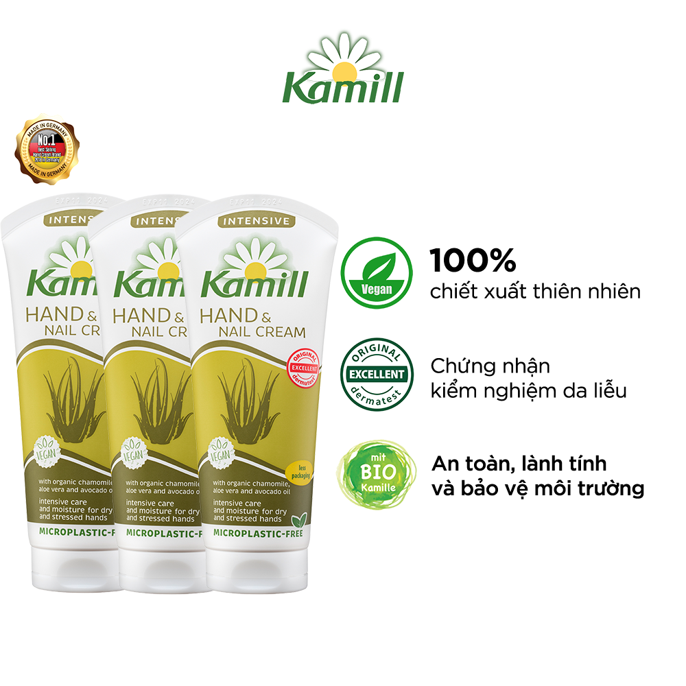 Combo 3 tuýp Kem dưỡng da tay và móng tay Kamill Hand &amp; Nail Cream Intensive 100ml