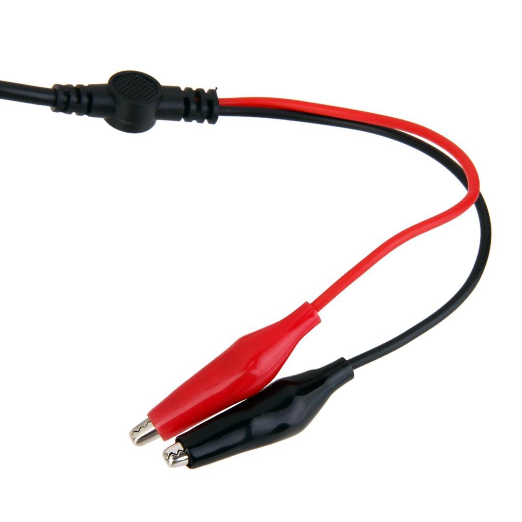 2pcs BNC Male Plug Q9 to Dual Double Alligator Clip Connector Probe Cable