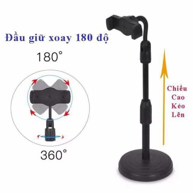 Giá đỡ điện thoại để bàn livestream , và chụp hình xoay 360 độ