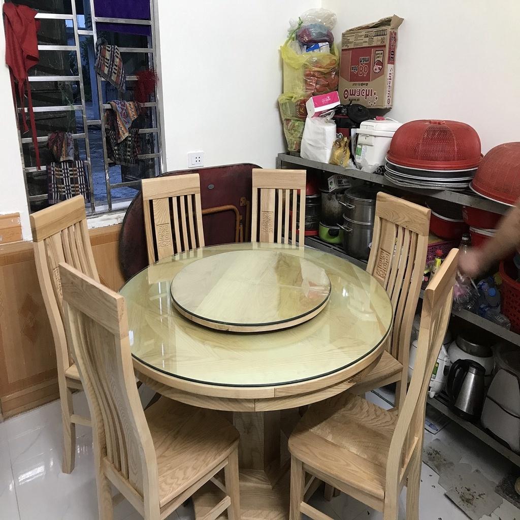 Bộ Bàn Ăn Tròn Gỗ Sồi Nga