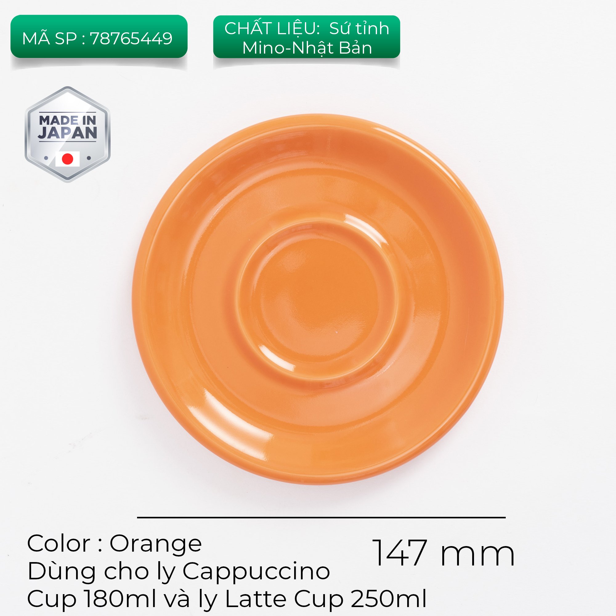 Đĩa sứ Origami Cappuccino Latte Saucer 147mm