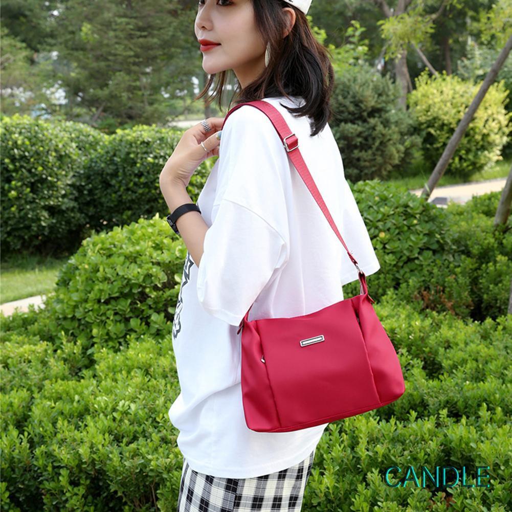 Túi đeo chéo chất liệu nylon cỡ lớn cho nữ thiết kế khóa kéo tiện dụng