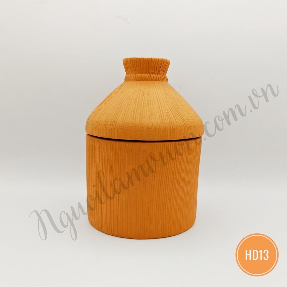 Hũ đất nung trang trí có nắp xinh xắn