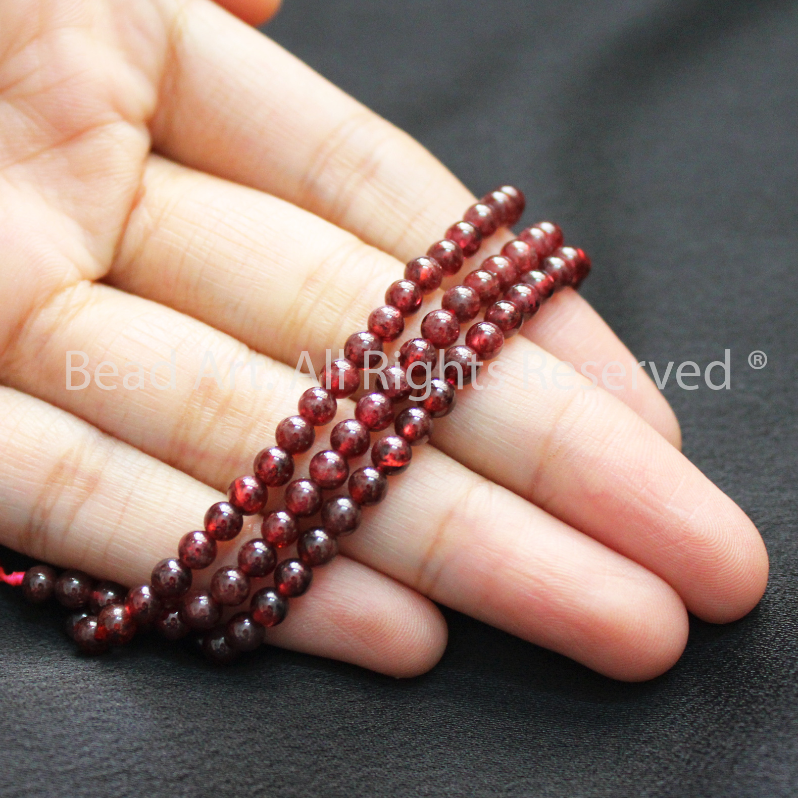 [5 Hạt/10 Hạt] 4MM Đá Garnet, Ngọc Hồng Lựu Tự Nhiên Dạng Tròn Loại AB, Đá Phối Vòng Tay Phong Thuỷ, Chuỗi Hạt, Mệnh Hoả, Thổ - Bead Art