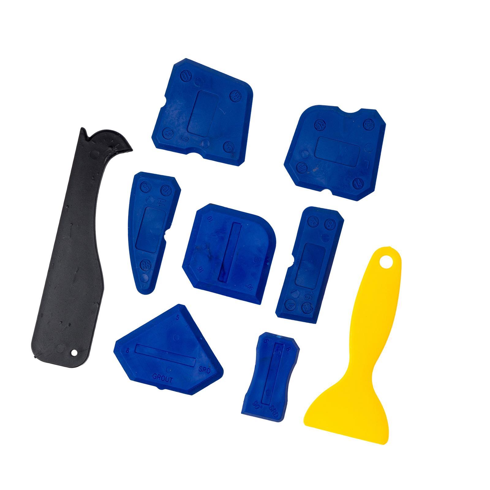 9Pcs Caulking Tool Grout Removal Tool Seam Finishing Tool Glue Corner Replaceable Pads Joint Sealant Sealing for Floor Sink Windows