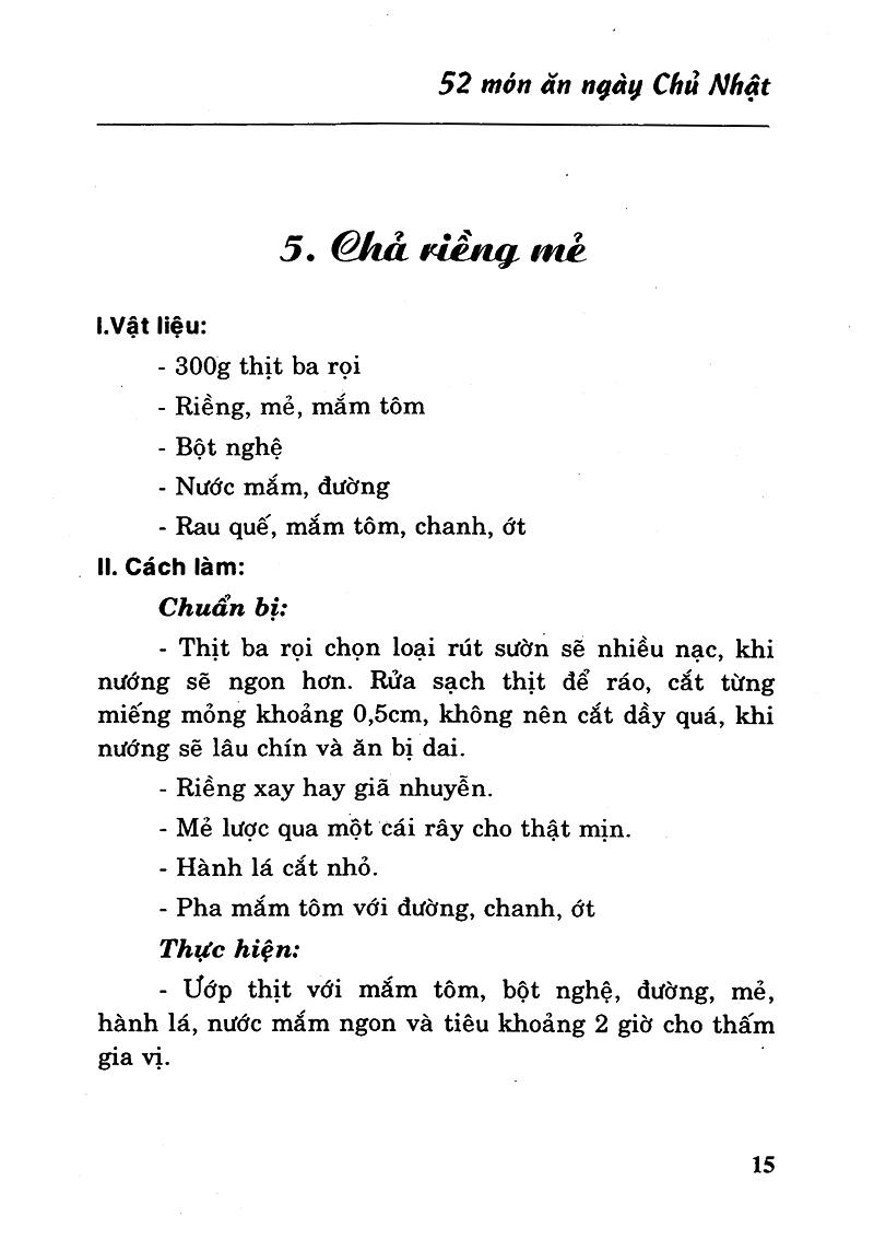 Sách 52 Món Ăn Ngày Chủ Nhật
