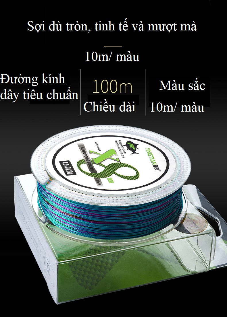 Dù Câu Cá Siêu Bền X4 7 Màu 100m Dây Dù Câu Cá Dây Câu Lure DC2