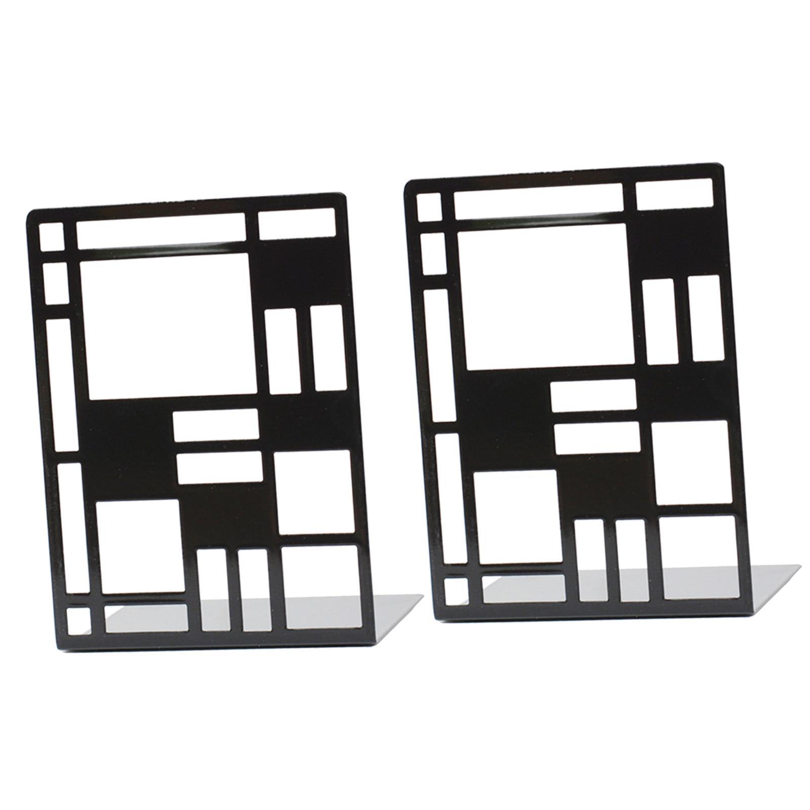 2 Pieces Bookends, Non Slip Bookend Book Holder Shelves Book Support Heavy Duty Metal Bookends Decorative Bookends for Home Bookshelf Decor