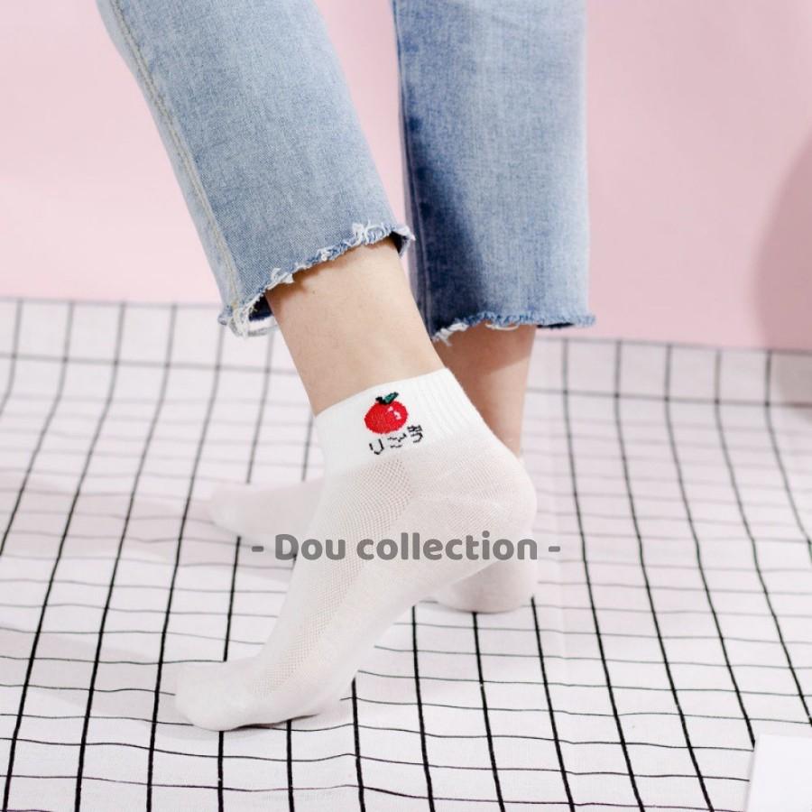 Vớ Tất Nam Nữ Cổ Ngắn Unisex Cotton Họa Tiết Trái Cây Phong Cách Nhật Bản Dễ Thương - Mã TV011