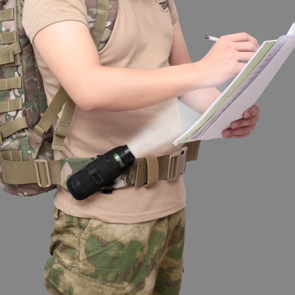 Flashlight Holder Carry Belt Pouch   with 360 Degrees Rotatable Clips