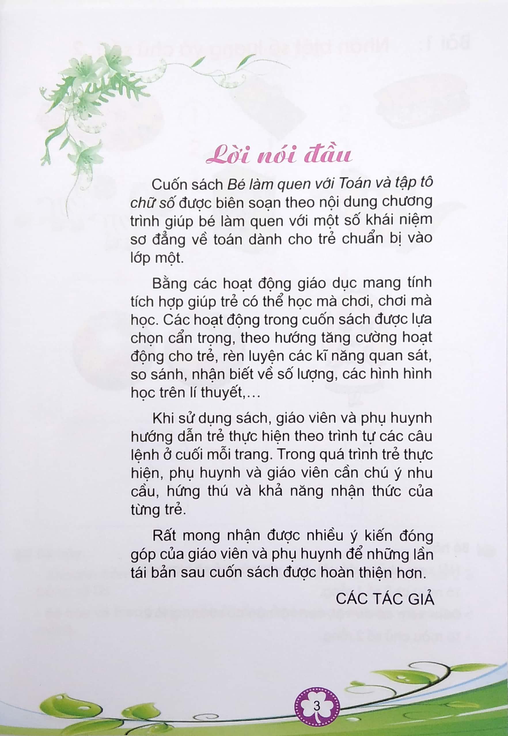 Bé Làm Quen Với Toán Và Tập Tô Chữ Số - Quyển 1
