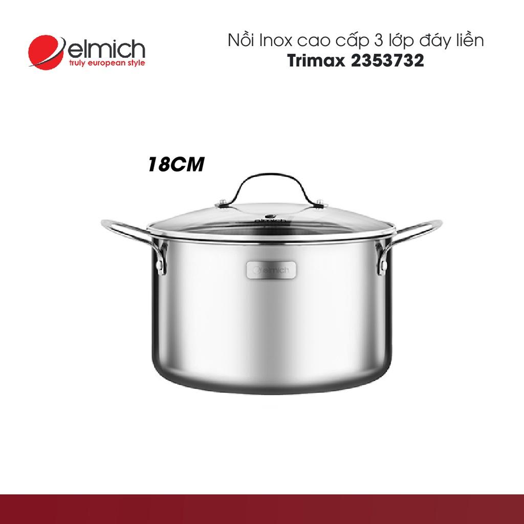 Nồi Inox cao cấp 3 lớp đáy liền Elmich Tri-Max | EL3731 size 16cm, 18cm, 20cm, 24cm, 26cm, 28cm | Hàng Chính Hãng