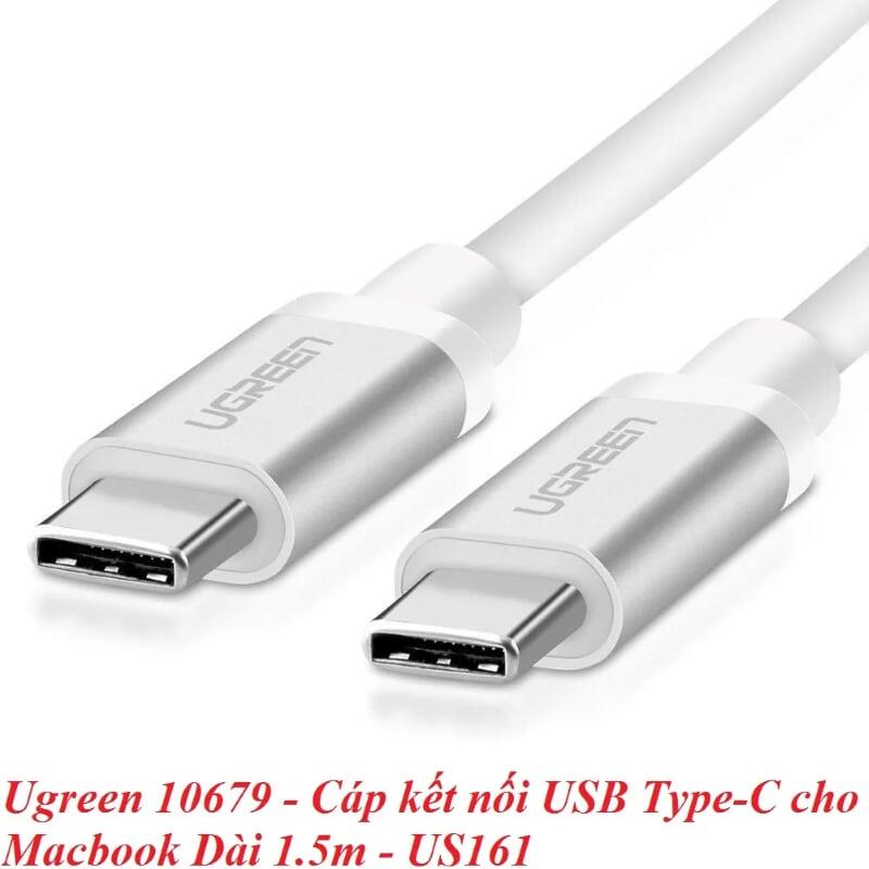 Ugreen UG10679US161TK 1.5M màu Trắng Cáp USB Type C 3.1 đầu nhôm - HÀNG CHÍNH HÃNG
