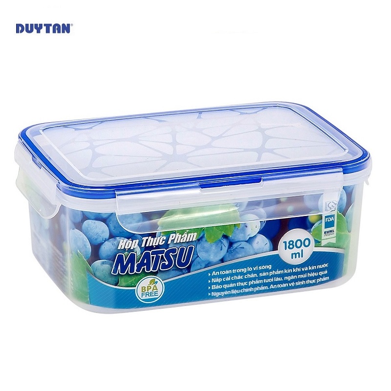 Hộp đựng thực phẩm chữ nhật nhựa Duy Tân Matsu 1800ml - 03222 - Hàng chính hãng