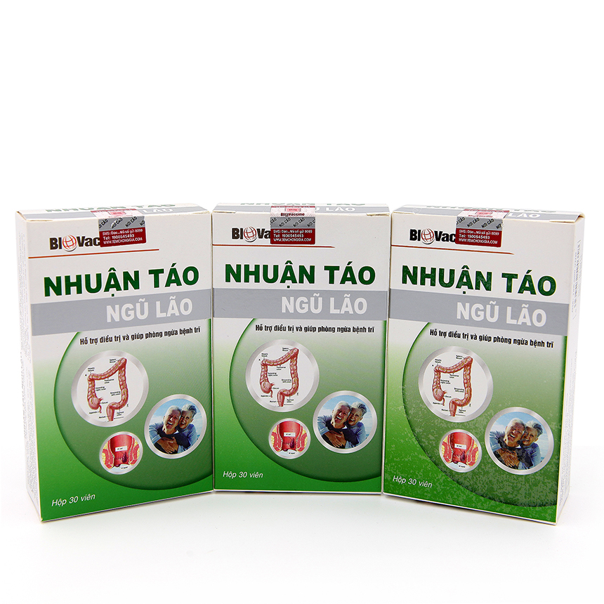 Thực phẩm chức năng Biovaccine Nhuận táo ngũ lão (hộp 30 viên) - hỗ trợ điều trị và phòng ngừa trĩ, táo bón