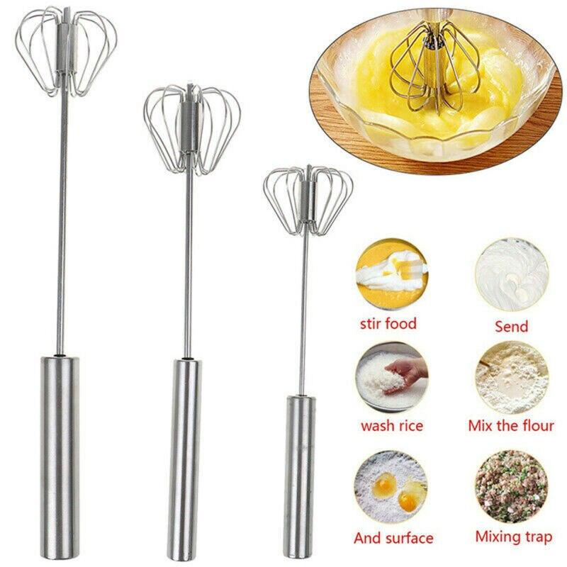 New USB Home Kitchen Tools automatic Eggbeater Manual Self Turning Stainless Steel Whisk Hand Mixer Blender Egg Tools