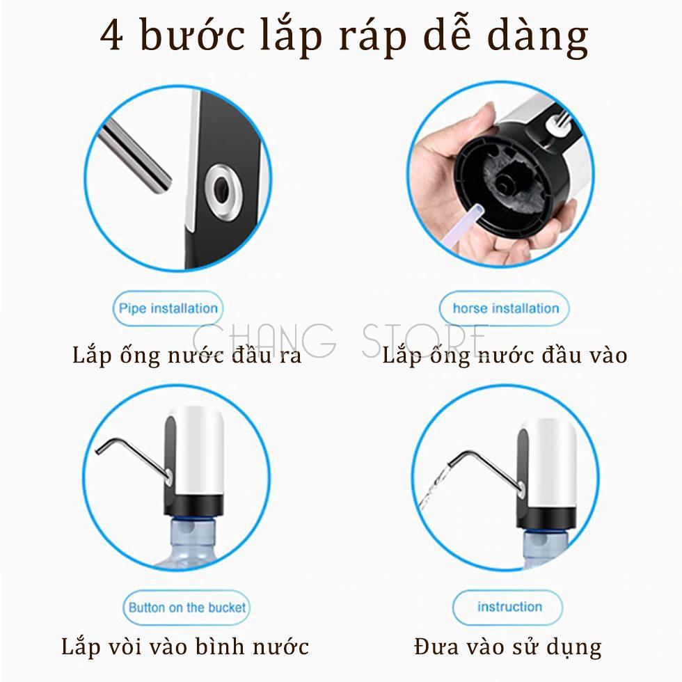 Vòi bơm nước điện tử tự động có sạc USB, Máy hút nước thông minh có đèn led, pin sạc