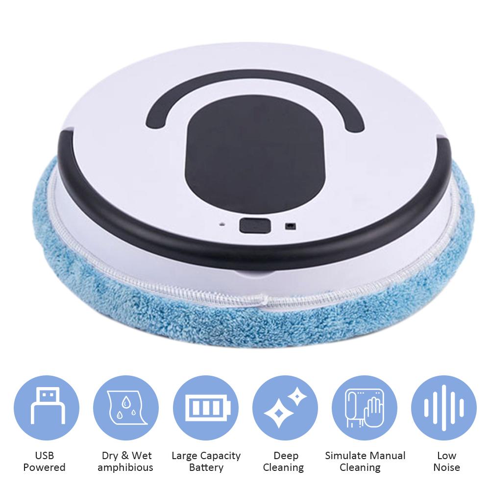 Robot hút bụi lau nhà hoàn toàn tự động tiếng ồn thấp có thể sạc lại bằng USB