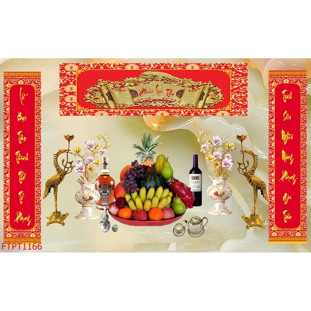 Tranh dán tường Tranh phòng thờ Phúc Thọ Thịnh vượng, Tranh dán tường 3d hiện đại