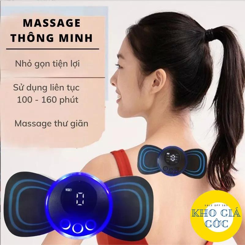 Miếng dán massage xung điện cổ vai gáy, bắp tay, lưng 8 chế độ mát-xa, sạc điện - Máy massage mini toàn thân