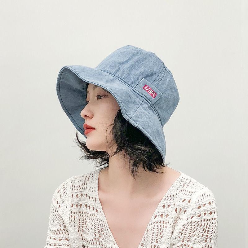 Nón Bucket Nữ / Nón Rộng Vành Nữ / Nón Chống Nắng / Mũ Trùm Đầu Chống Nắng / Nón Tai Bèo Denim Vành Rộng Chống Tia UV Thời Trang Mùa Hè Phong Cách Hàn Quốc Cho Nữ