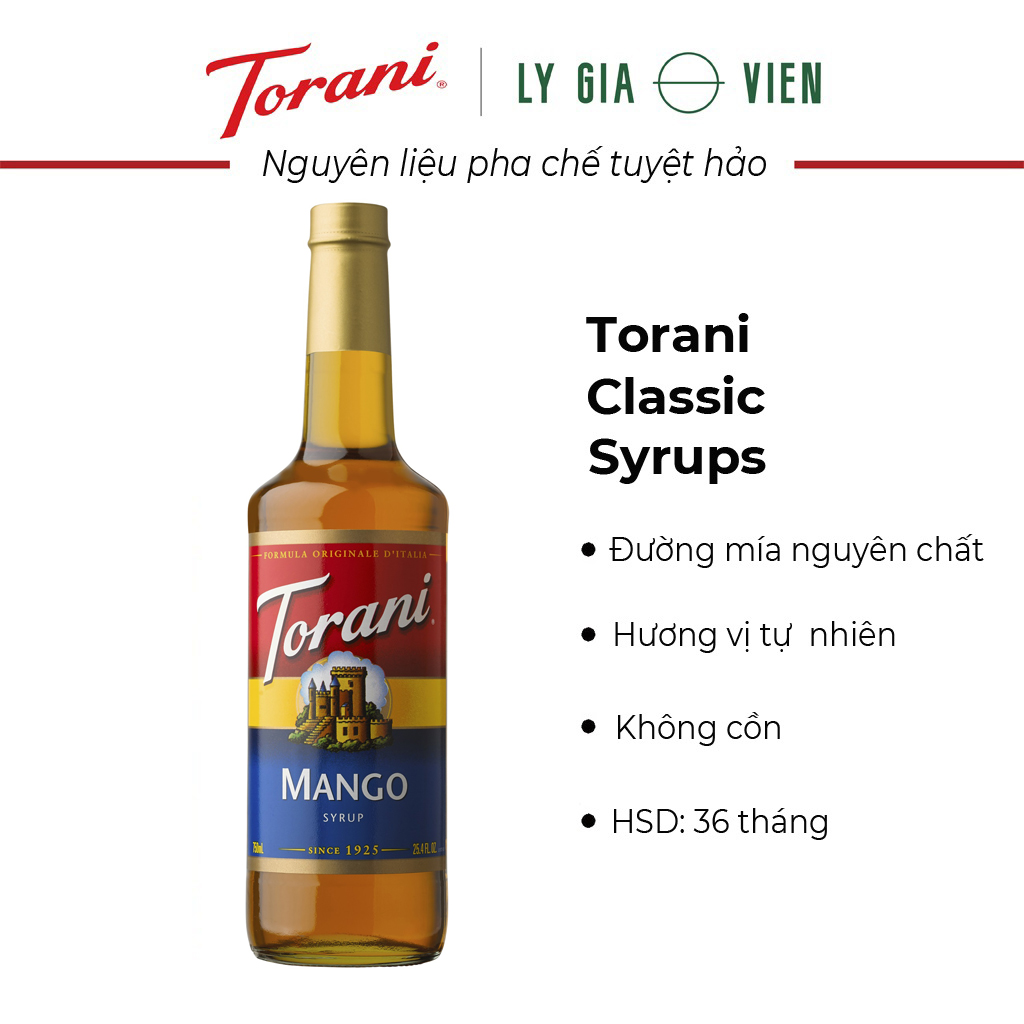 Siro Pha Chế Vị Xoài Torani Mango Syrup 750ml Mỹ Nguyên Liệu Pha Chế Trà và Soda