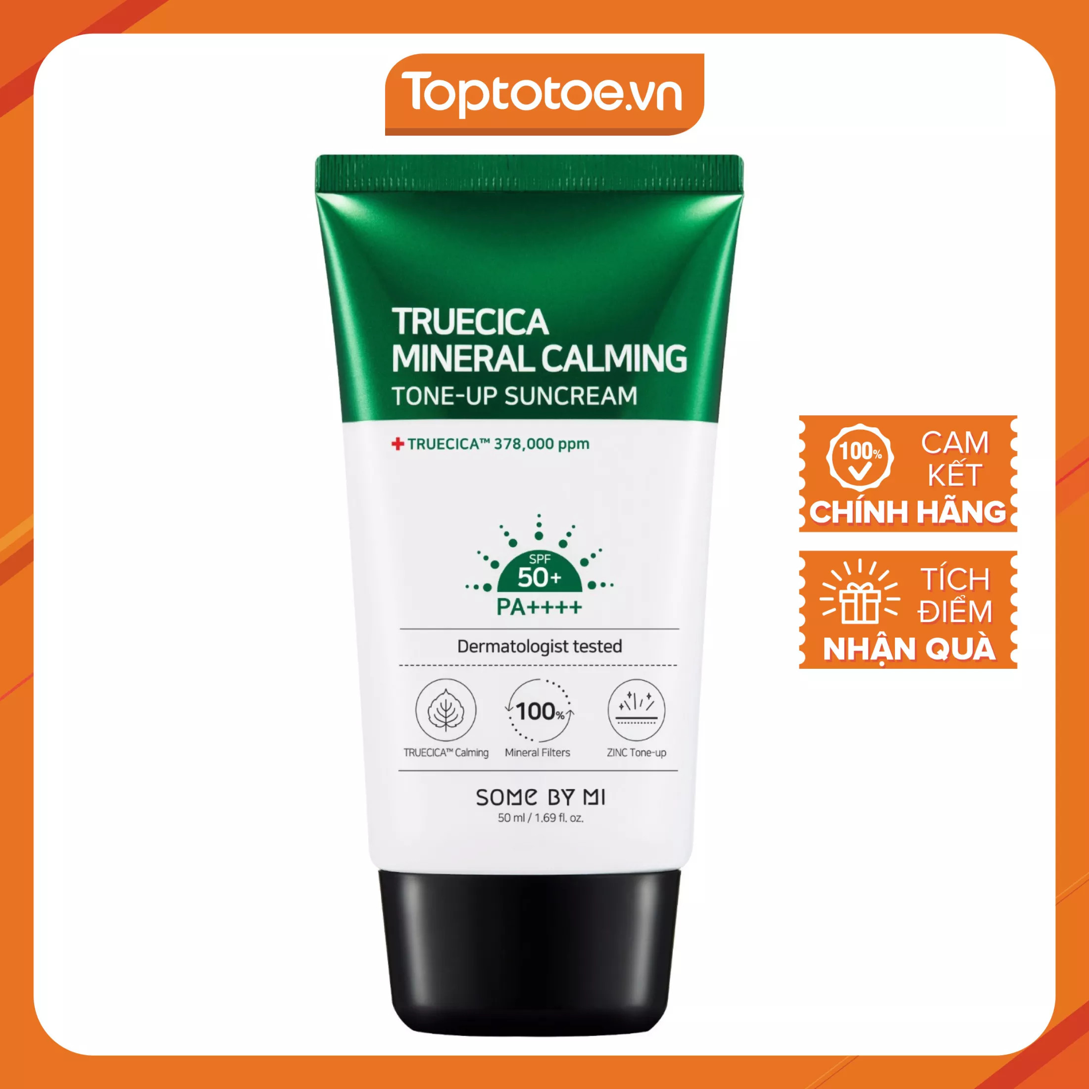 Kem Chống Nắng Dành Cho Da Mụn Some By Mi Truecica Mineral Calming Tone-up Suncream SPF50+ PA++++ 50ml