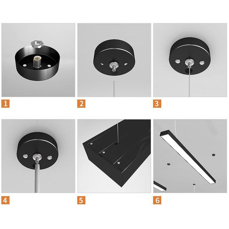 Đèn thả TEZ khung nhôm ánh sáng trắng trang trí văn phòng hiện đại