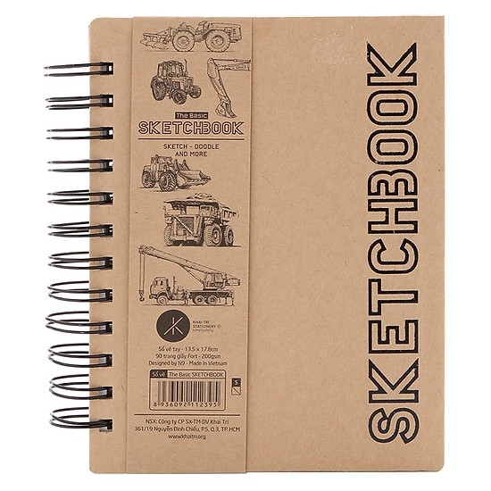 Sổ Vẽ Tay Khai Trí Stationery The Basic Sketchbook - Mẫu 2 - Mẫu Xe