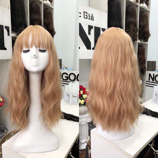 Tóc giả nguyên đầu xù sóng   ️ nguyên đầu xù lỡ tặng kèm lưới