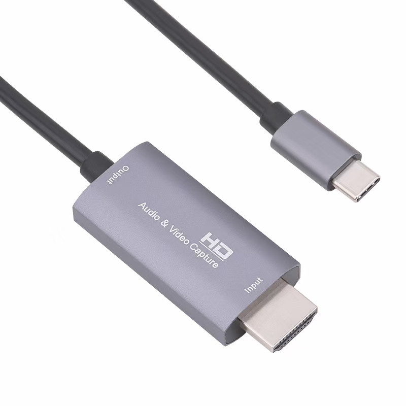 Thẻ HD Audio & Video Capture Đầu Vào 4K Đầu Ra Full HD 1080p Loại C Cho Điện Thoại Capture / Máy Tính Game Live Plug And Play, Màu Xám