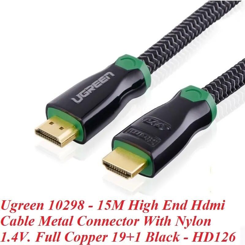 Ugreen UG10298HD126TK 15M màu Đen Cáp tín hiệu HDMI vỏ bọc kim loại hỗ trợ 3D 4K2K - HÀNG CHÍNH HÃNG