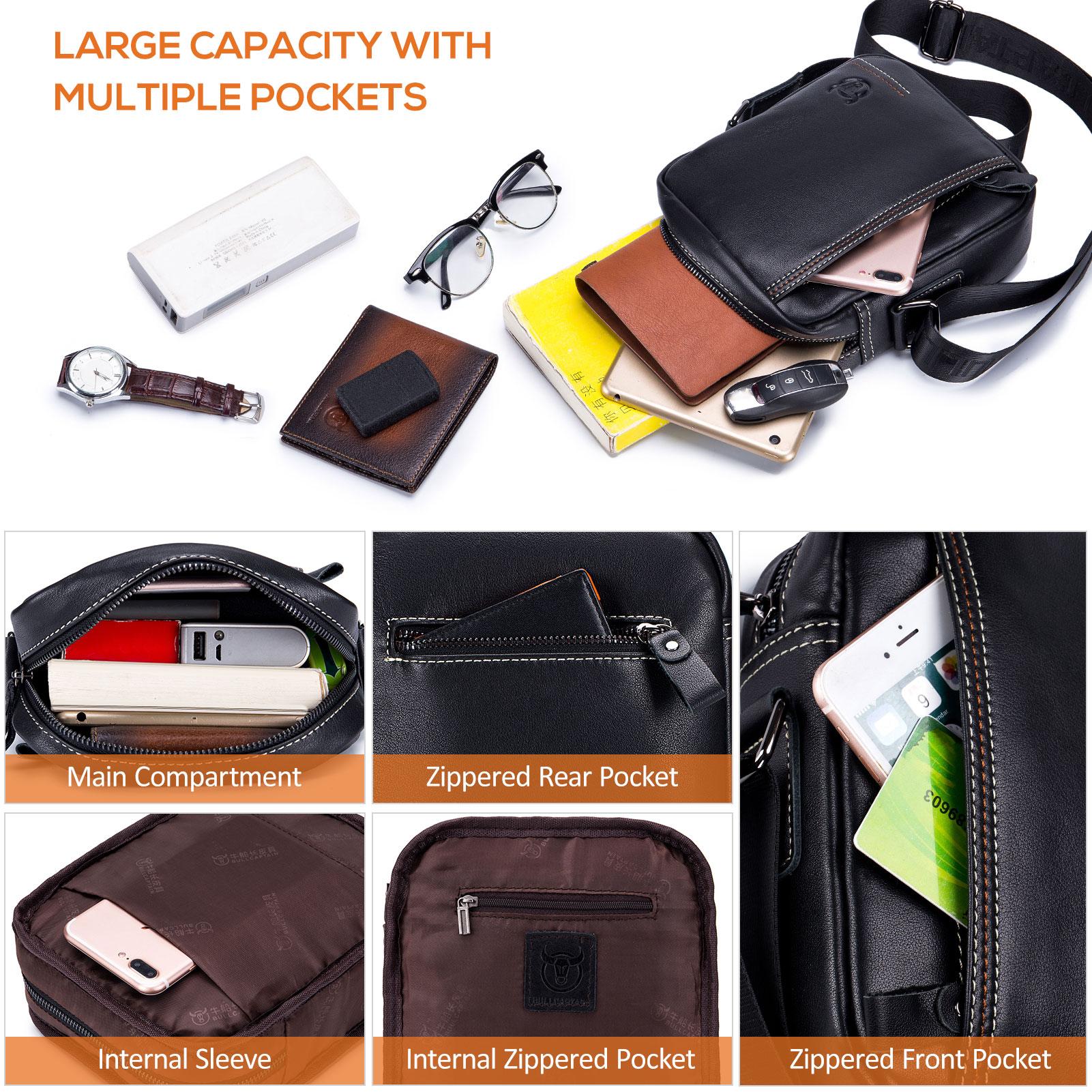 Túi Da Đeo Chéo Nam Sành Điệu Nằm Dọc Dành Cho Dân Công Sở Học Sinh Sinh Viên Bullcaptain