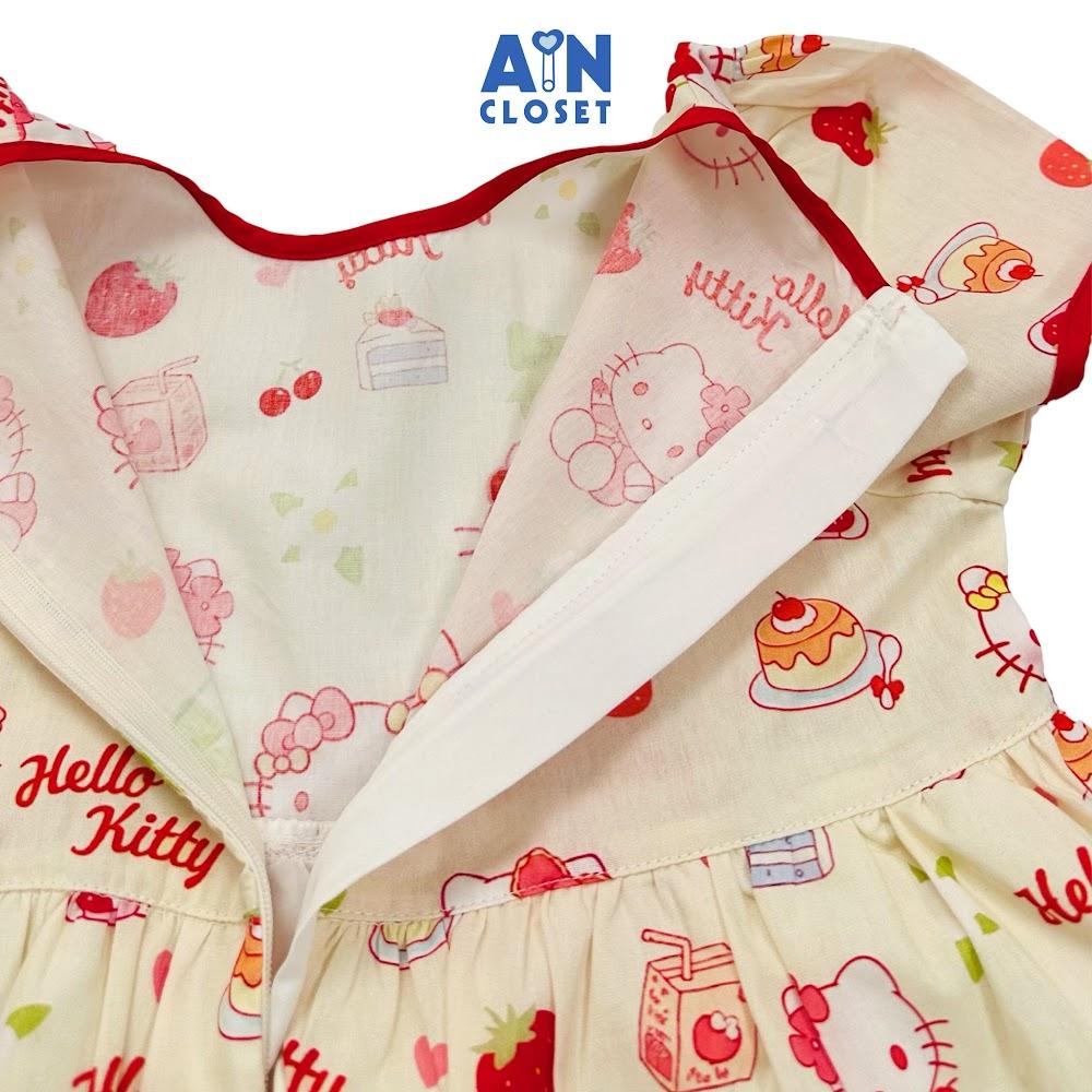 Đầm bé gái hoạ tiết Mèo Đỏ Cotton - AICDBGXEMDQO - AIN Closet