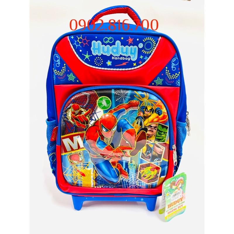 Ba lô cần kéo đi học cho bé trai tiểu học cấp 1 hình siêu nhân nhện Spiderman