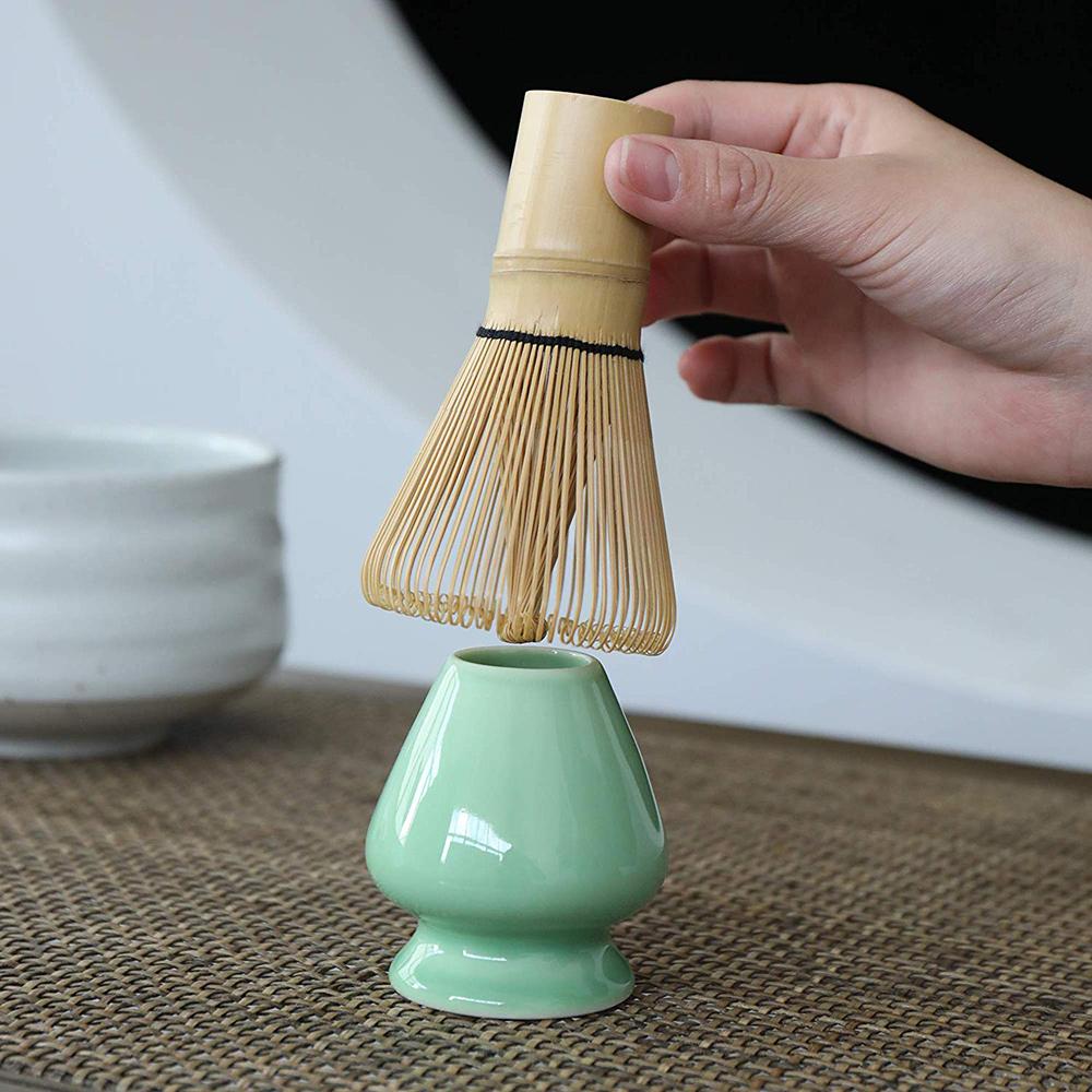 3 Trong 1 Matcha Làm Dụng Cụ Trà Tre Đánh Muỗng Trà Gốm Đánh Giá Đỡ Matcha Đánh Nhật Bản Teaware Trà dụng Cụ Bát Bộ