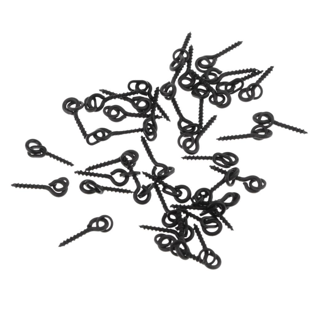 40pcs Steel Boilie Bait Screw Fishing Bait Ring Swivel Carp Fishing Terminal Tackle