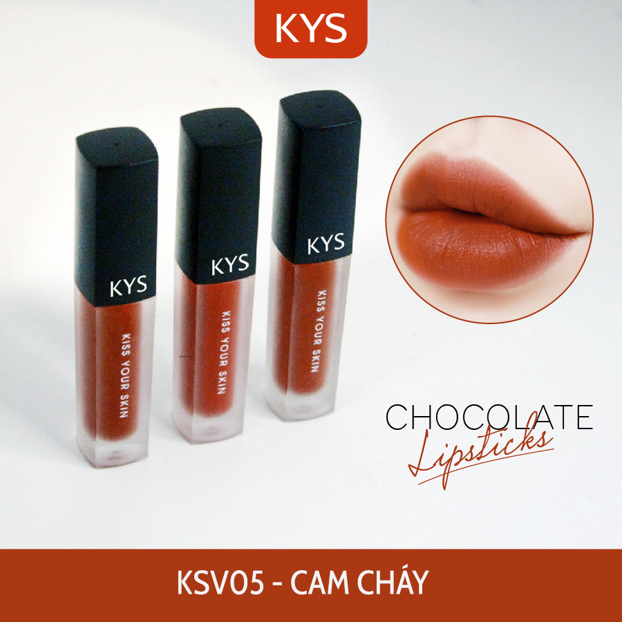 Son kem lì Mini Chocolate KYS - Cam cháy (Phiên bản giới hạn)