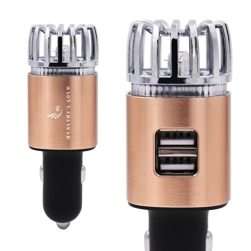 Combo Máy Lọc Không Khí Ô Tô HG & Bộ Chia Tẩu Sạc Nhanh Ô Tô - Màu Đồng