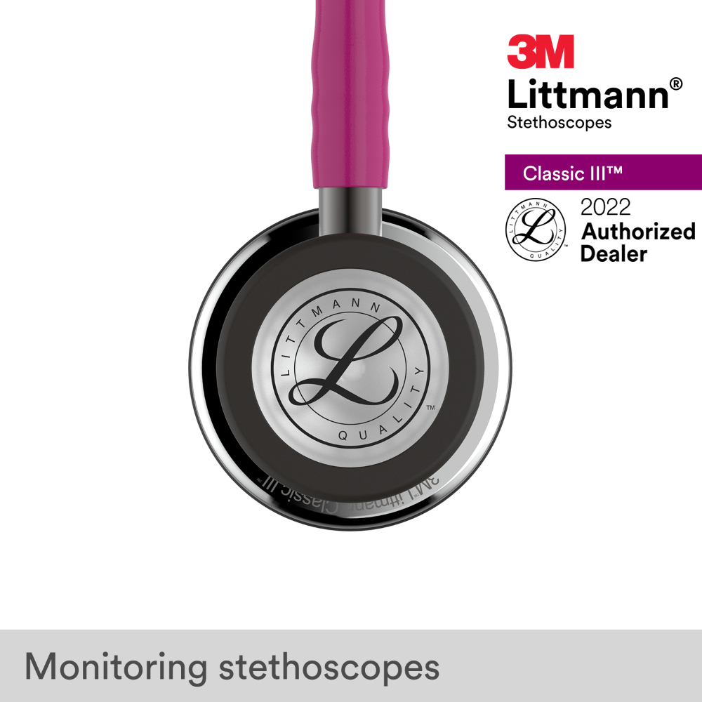 Ống nghe 3M Littmann Classic III, Mirror Chestpiece, màu hồng dâu (raspberry) 27 inch, 5862