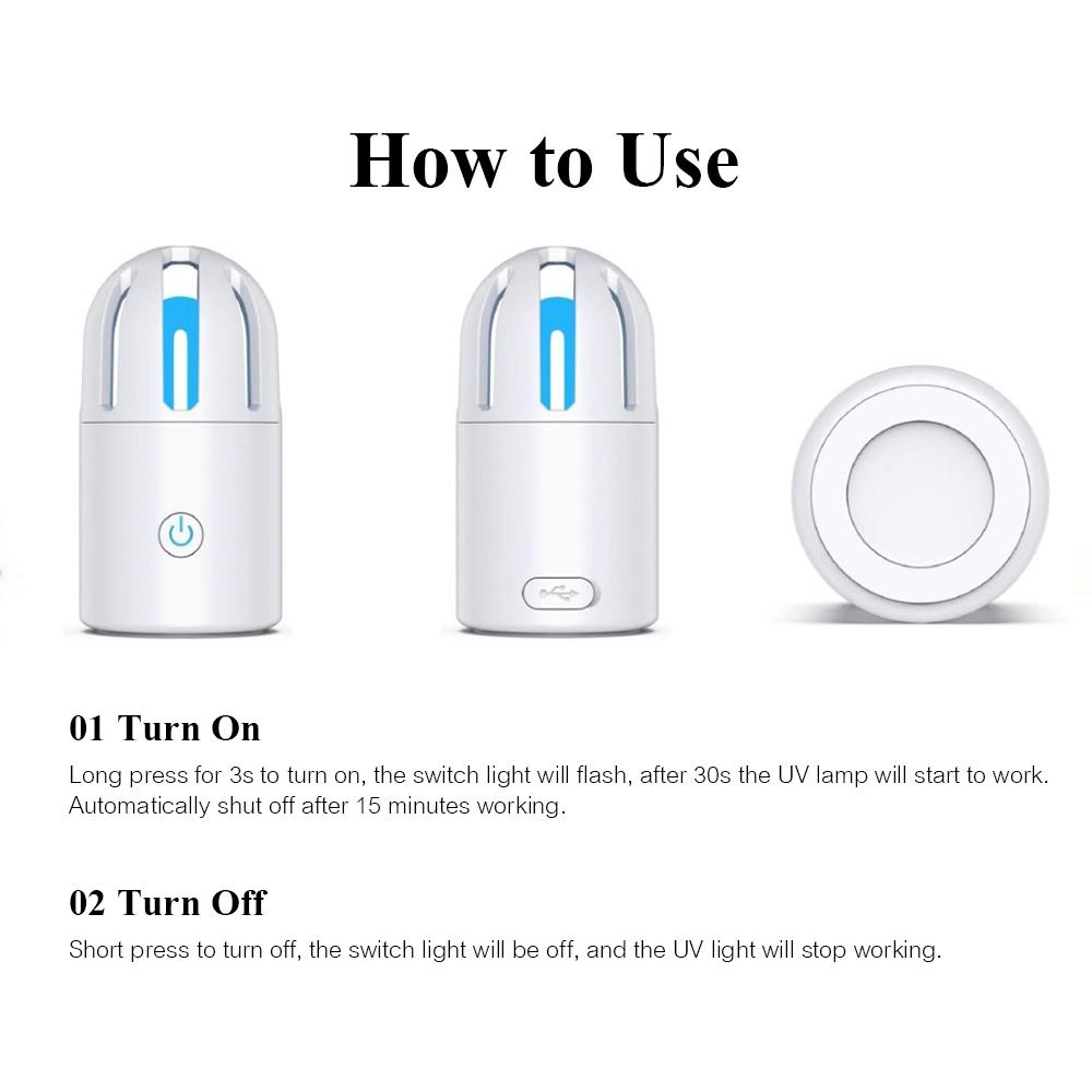 Đèn UV di động Đèn tia cực tím mini làm sạch phòng ngủ, tủ quần áo, xe hơi