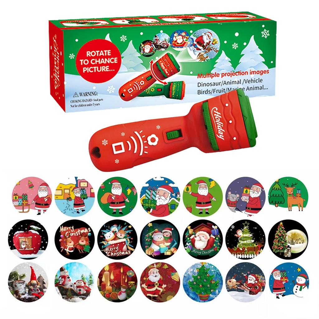 Đồ Chơi Đèn Pin Chiếu 24 Họa Tiết Ông Già Noel Dùng Làm Quà Tặng Giáng Sinh / Sinh Nhật Cho Bé
