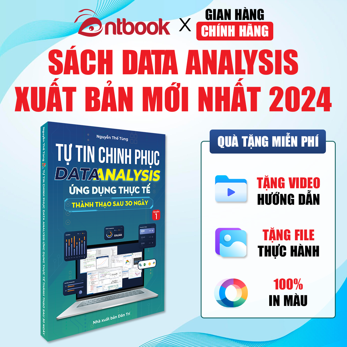 Sách Data Analysis Quyển 1 Cơ Bản, Ứng Dụng Thực Tế, Có Tặng Kèm Video Hướng Dẫn