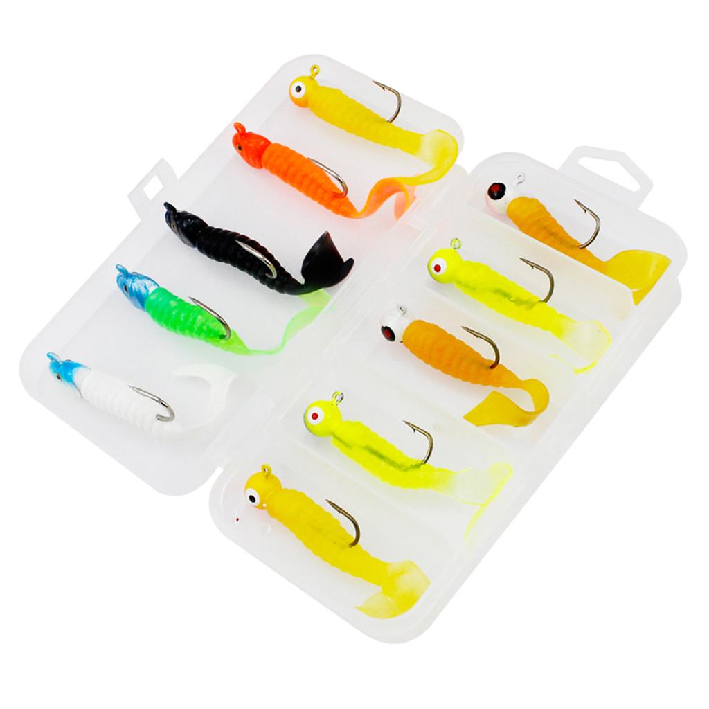 10x Worm Shaped Baits Soft Bait Fishing Lures Replacement Fishing Gears
