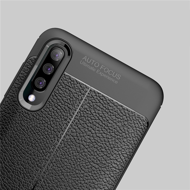 Ốp lưng silicon dẻo giả da Auto Focus cao cấp dành cho Samsung A70 - Hàng chính hãng