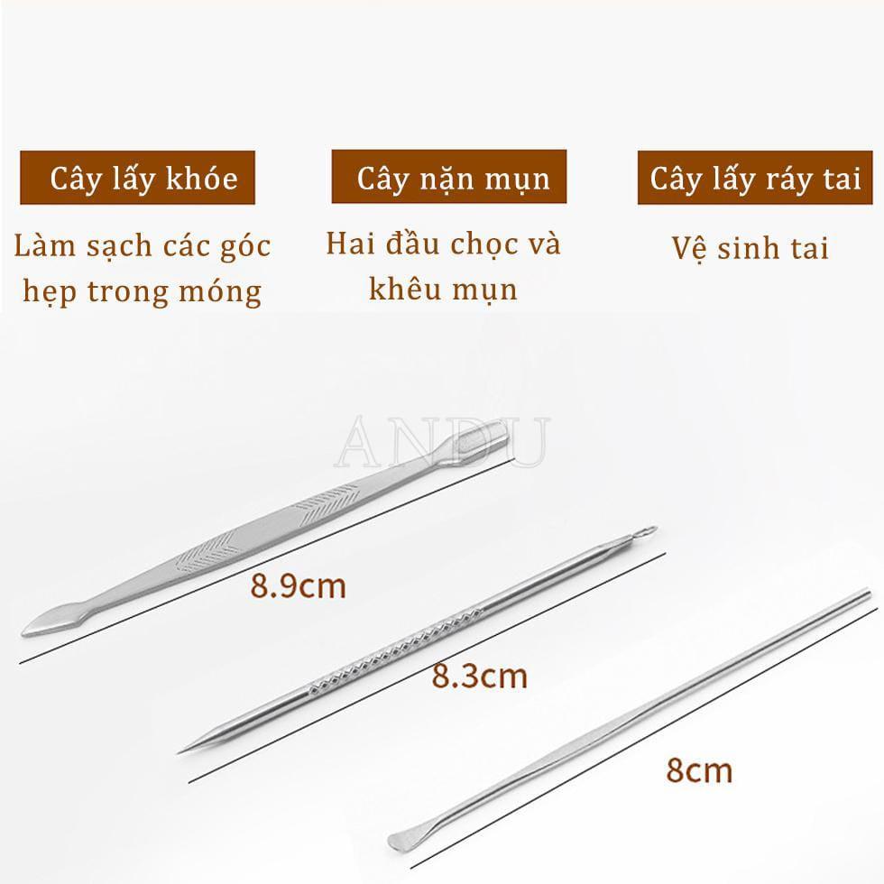 Bộ Cắt Móng Tay 12 Món, Bộ Cắt, Bấm Dũa Móng Tay Đa Năng Không Gỉ