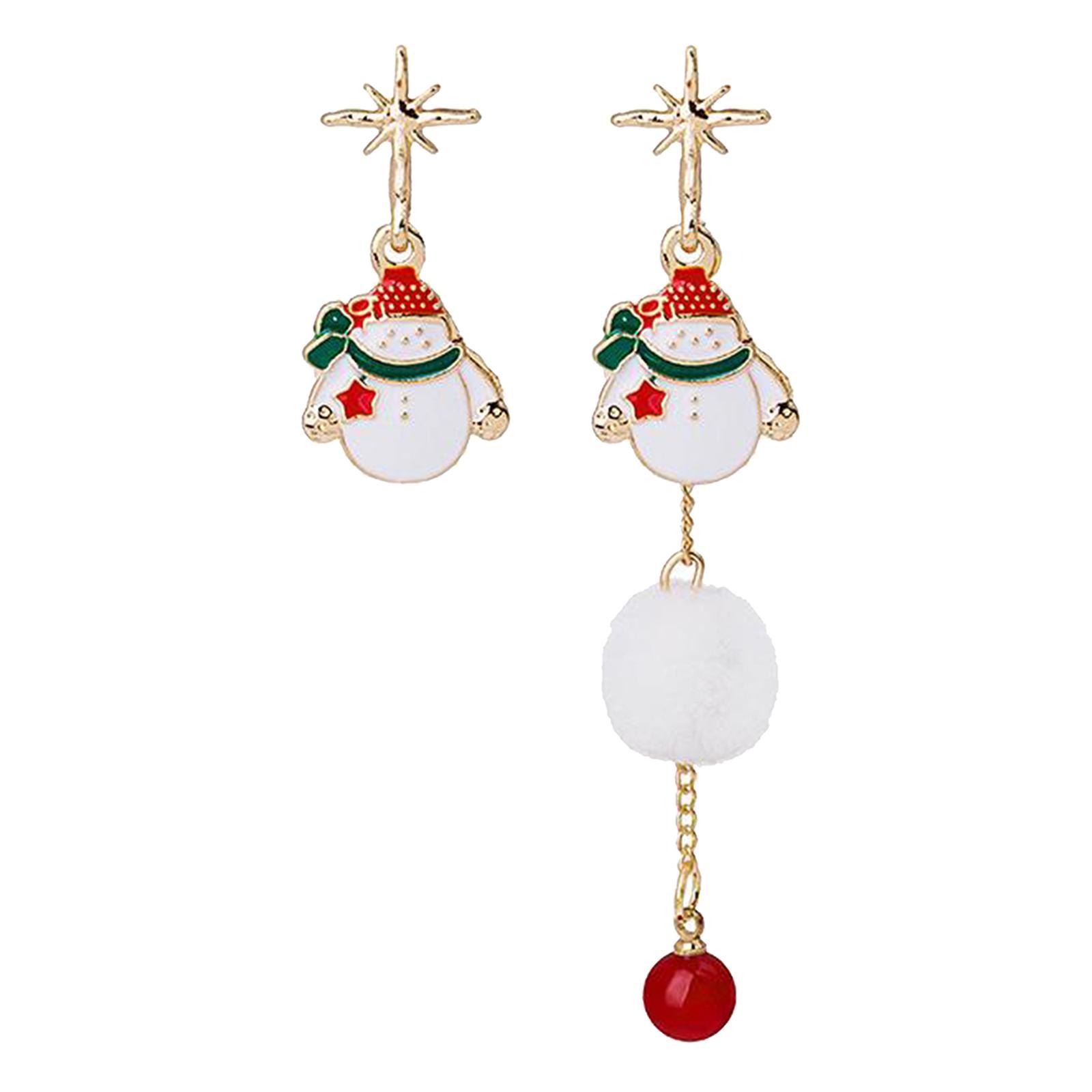 Footful Asymmetrical Christmas Stud Earrings Jewellery Dangle Stud for Girls